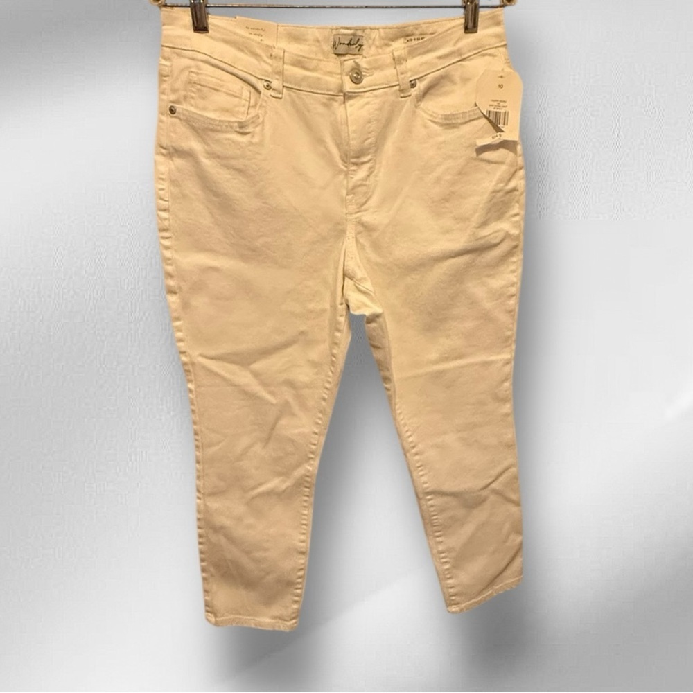 Wonderly Mid-Rise Skinny Crop White Jeans nwt‎